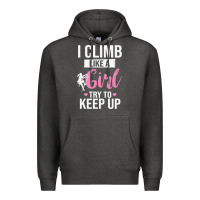 Charcoal Heather climbing climb mountain climbing like a girl 345 climb climbing lover Premium Hoodie - linhVisuals
