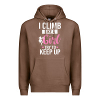 Chestnut climbing climb mountain climbing like a girl 345 climb climbing lover Premium Hoodie - linhVisuals