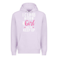 Lilac climbing climb mountain climbing like a girl 345 climb climbing lover Premium Hoodie - linhVisuals