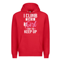 Red climbing climb mountain climbing like a girl 345 climb climbing lover Premium Hoodie - linhVisuals