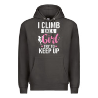 Smoke climbing climb mountain climbing like a girl 345 climb climbing lover Premium Hoodie - linhVisuals