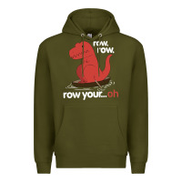 Army Green dinosaur dino trex row t rex saurus Premium Hoodie - linhVisuals