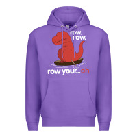 Purple dinosaur dino trex row t rex saurus Premium Hoodie - linhVisuals