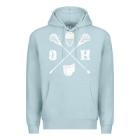 Blue Mist ohio lacrosse sticks & helmet state outline lax player t shirt Premium Hoodie - linhVisuals
