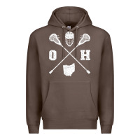 Coffee ohio lacrosse sticks & helmet state outline lax player t shirt Premium Hoodie - linhVisuals