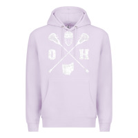 Lilac ohio lacrosse sticks & helmet state outline lax player t shirt Premium Hoodie - linhVisuals