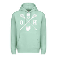 Seafoam ohio lacrosse sticks & helmet state outline lax player t shirt Premium Hoodie - linhVisuals