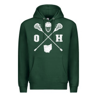 Sports Green ohio lacrosse sticks & helmet state outline lax player t shirt Premium Hoodie - linhVisuals