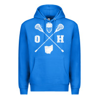 True Royal ohio lacrosse sticks & helmet state outline lax player t shirt Premium Hoodie - linhVisuals