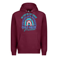 Burgundy no excuse child abuse prevention awareness leopard rainbow t shirt Premium Hoodie - linhVisuals