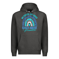 Charcoal Heather no excuse child abuse prevention awareness leopard rainbow t shirt Premium Hoodie - linhVisuals