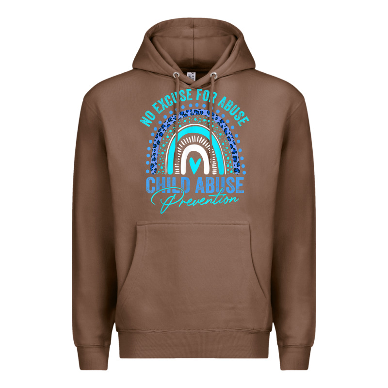 No Excuse Child Abuse Prevention Awareness Leopard Rainbow T Shirt Premium Hoodie by linhVisuals | Teevron