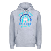 Heather Grey no excuse child abuse prevention awareness leopard rainbow t shirt Premium Hoodie - linhVisuals