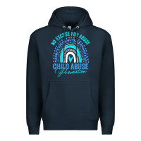 Navy no excuse child abuse prevention awareness leopard rainbow t shirt Premium Hoodie - linhVisuals