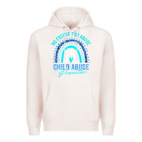 Pale Pink no excuse child abuse prevention awareness leopard rainbow t shirt Premium Hoodie - linhVisuals