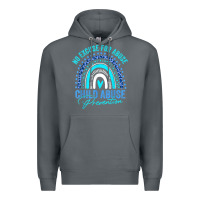 Rock no excuse child abuse prevention awareness leopard rainbow t shirt Premium Hoodie - linhVisuals