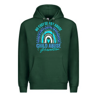 Sports Green no excuse child abuse prevention awareness leopard rainbow t shirt Premium Hoodie - linhVisuals