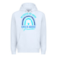 White no excuse child abuse prevention awareness leopard rainbow t shirt Premium Hoodie - linhVisuals