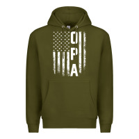 Army Green opa gift america flag gift for men father's day pullover hoodie Premium Hoodie - linhVisuals