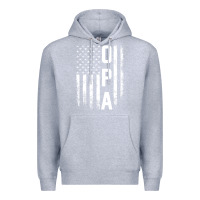 Heather Grey opa gift america flag gift for men father's day pullover hoodie Premium Hoodie - linhVisuals