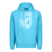 Ocean Blue opa gift america flag gift for men father's day pullover hoodie Premium Hoodie - linhVisuals