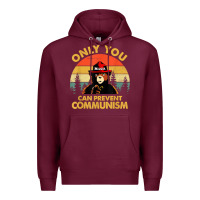 Burgundy vintage only you can prevent communism funny bear camping t shirt Premium Hoodie - linhVisuals
