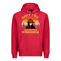 Cardinal vintage only you can prevent communism funny bear camping t shirt Premium Hoodie - linhVisuals