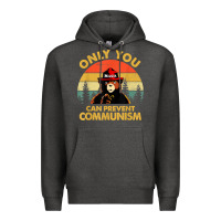 Charcoal Heather vintage only you can prevent communism funny bear camping t shirt Premium Hoodie - linhVisuals