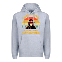 Heather Grey vintage only you can prevent communism funny bear camping t shirt Premium Hoodie - linhVisuals