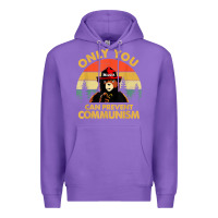 Purple vintage only you can prevent communism funny bear camping t shirt Premium Hoodie - linhVisuals