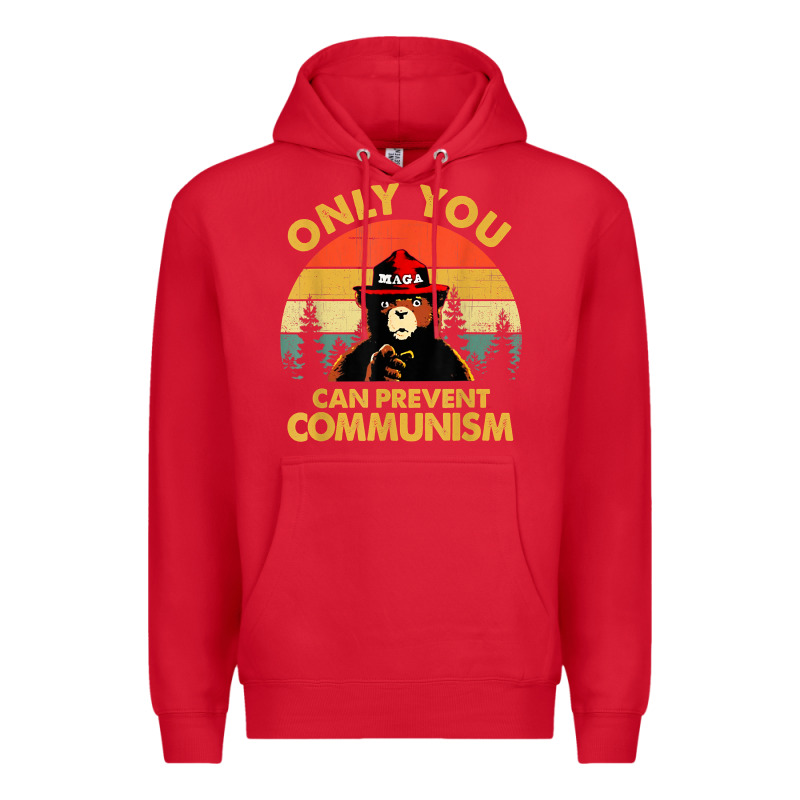 Vintage Only You Can Prevent Communism Funny Bear Camping T Shirt Premium Hoodie by linhVisuals | Teevron