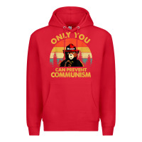Red vintage only you can prevent communism funny bear camping t shirt Premium Hoodie - linhVisuals