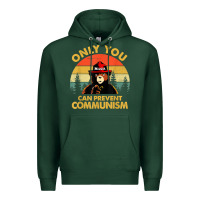 Sports Green vintage only you can prevent communism funny bear camping t shirt Premium Hoodie - linhVisuals