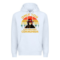 White vintage only you can prevent communism funny bear camping t shirt Premium Hoodie - linhVisuals