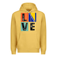 Antique Gold vintage retro i love bosnia flag for bosnian pride gift t shirt Premium Hoodie - linhVisuals