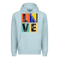 Blue Mist vintage retro i love bosnia flag for bosnian pride gift t shirt Premium Hoodie - linhVisuals