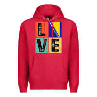 Cardinal vintage retro i love bosnia flag for bosnian pride gift t shirt Premium Hoodie - linhVisuals