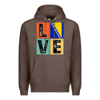 Coffee vintage retro i love bosnia flag for bosnian pride gift t shirt Premium Hoodie - linhVisuals
