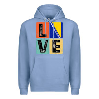 Colony Blue vintage retro i love bosnia flag for bosnian pride gift t shirt Premium Hoodie - linhVisuals