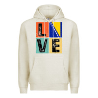 Oatmeal Heather vintage retro i love bosnia flag for bosnian pride gift t shirt Premium Hoodie - linhVisuals