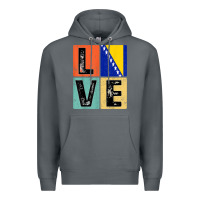 Rock vintage retro i love bosnia flag for bosnian pride gift t shirt Premium Hoodie - linhVisuals