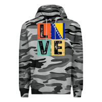 Slate Camo vintage retro i love bosnia flag for bosnian pride gift t shirt Premium Hoodie - linhVisuals