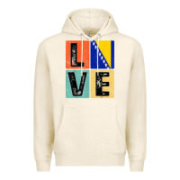 Tofu vintage retro i love bosnia flag for bosnian pride gift t shirt Premium Hoodie - linhVisuals