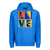 True Royal vintage retro i love bosnia flag for bosnian pride gift t shirt Premium Hoodie - linhVisuals