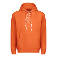 Carrot peace sign two fingers hand gesture symbol illustration t shirt Premium Hoodie - linhVisuals