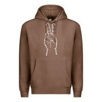 Chestnut peace sign two fingers hand gesture symbol illustration t shirt Premium Hoodie - linhVisuals