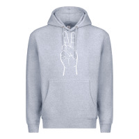 Heather Grey peace sign two fingers hand gesture symbol illustration t shirt Premium Hoodie - linhVisuals