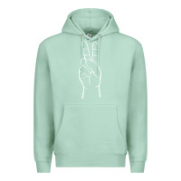 Seafoam peace sign two fingers hand gesture symbol illustration t shirt Premium Hoodie - linhVisuals