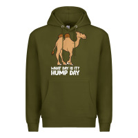 Army Green what day is it hump day funny camels hump day t shirt Premium Hoodie - linhVisuals