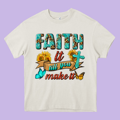 Faith It Till You Make It Heavy Core Tee Designed By Bundleandbundleshop